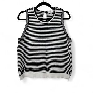Free Assembly Black White Striped Knit Tank Top XL Sleeveless